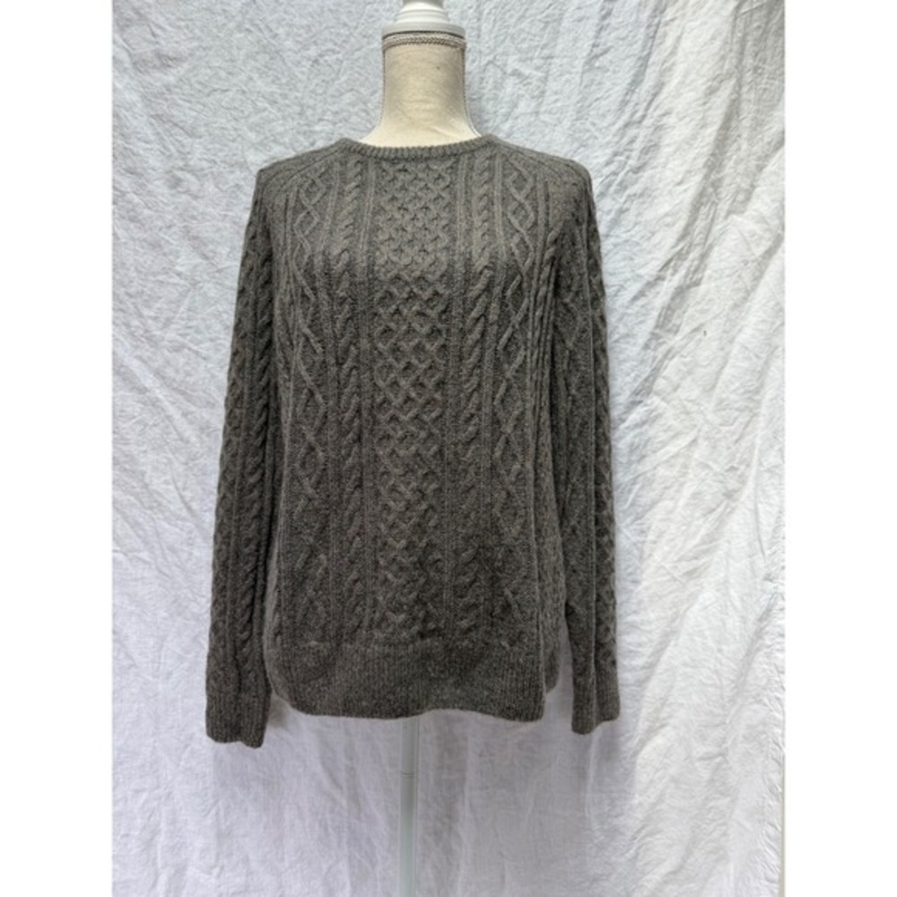 Rhythm Cable Knit Sweater Men‎ Grey Wool Mohair Blend Crew Neck Small